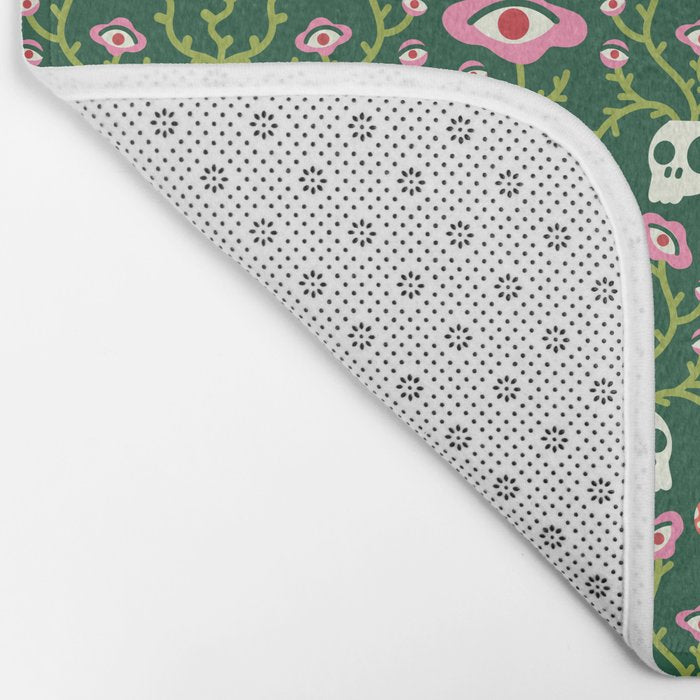 Botanical Skull and Moth Bath Mat Gallery Image 2
