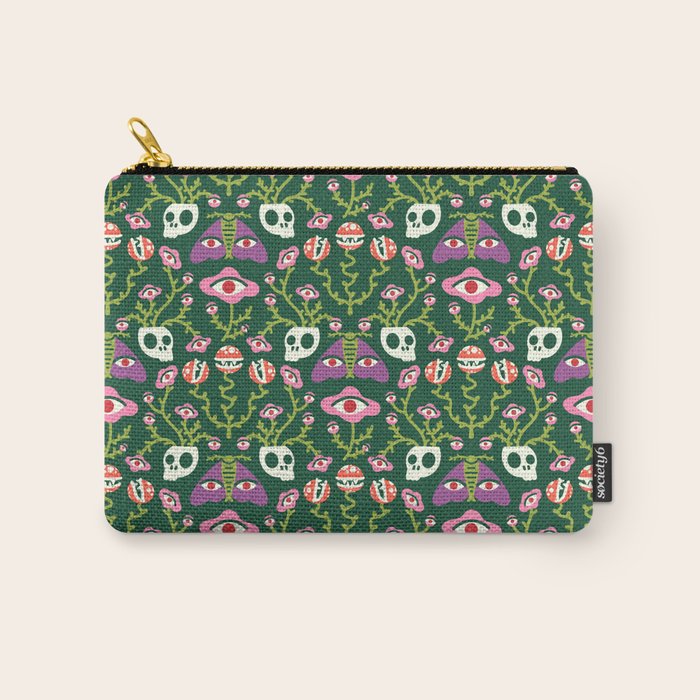 Botanical Skull and Moth Carry All Pouch Gallery Image 1
