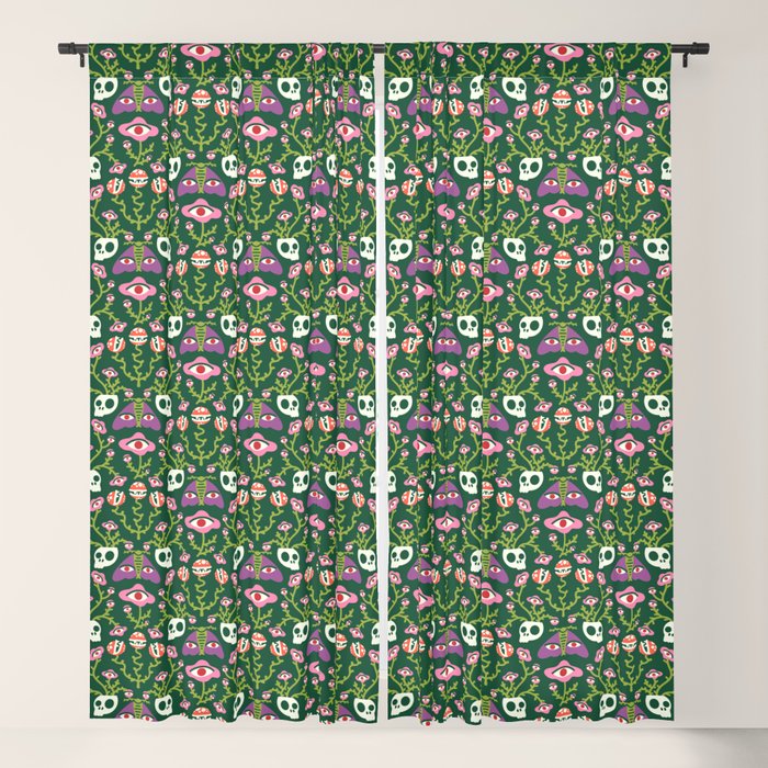 Botanical Skull and Moth Window Curtain Gallery Image 1
