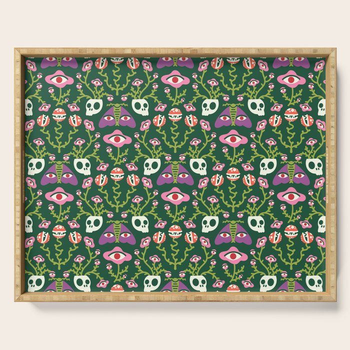 Botanical Skull and Moth Serving Tray Gallery Image 1
