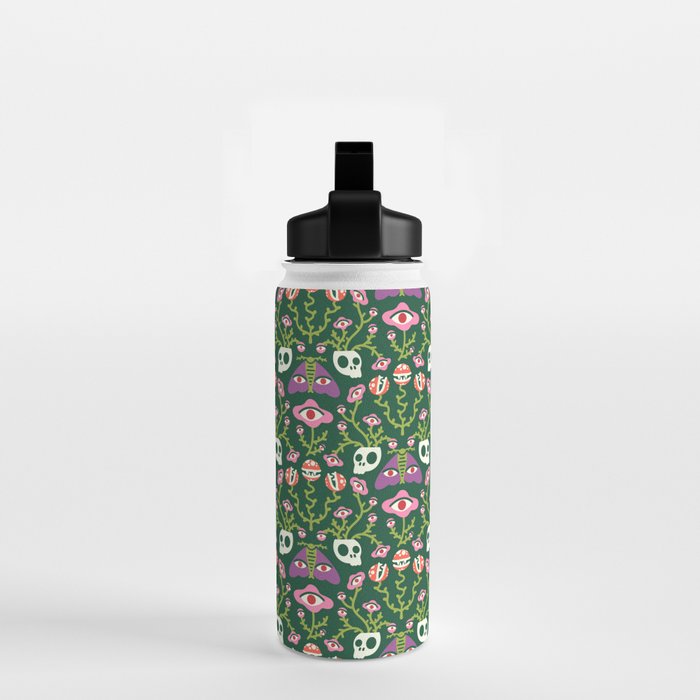 Botanical Skull and Moth Water Bottle Gallery Image 2