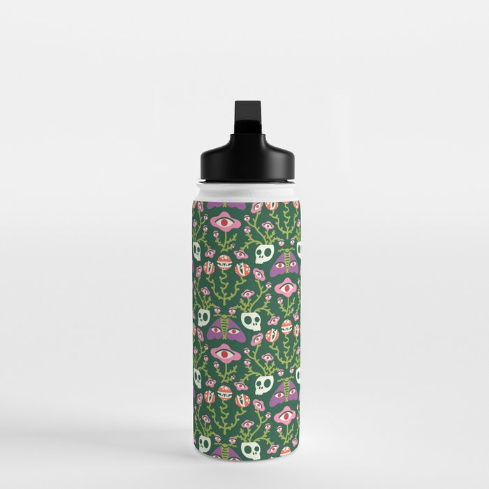 Botanical Skull and Moth Water Bottle Gallery Image 3
