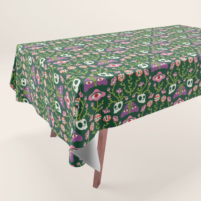 Botanical Skull and Moth Tablecloth Gallery Image 1