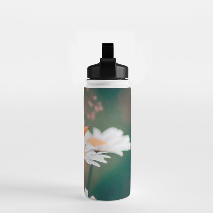 Butterfly on a daisy flower - summer nights Water Bottle Gallery Image 2