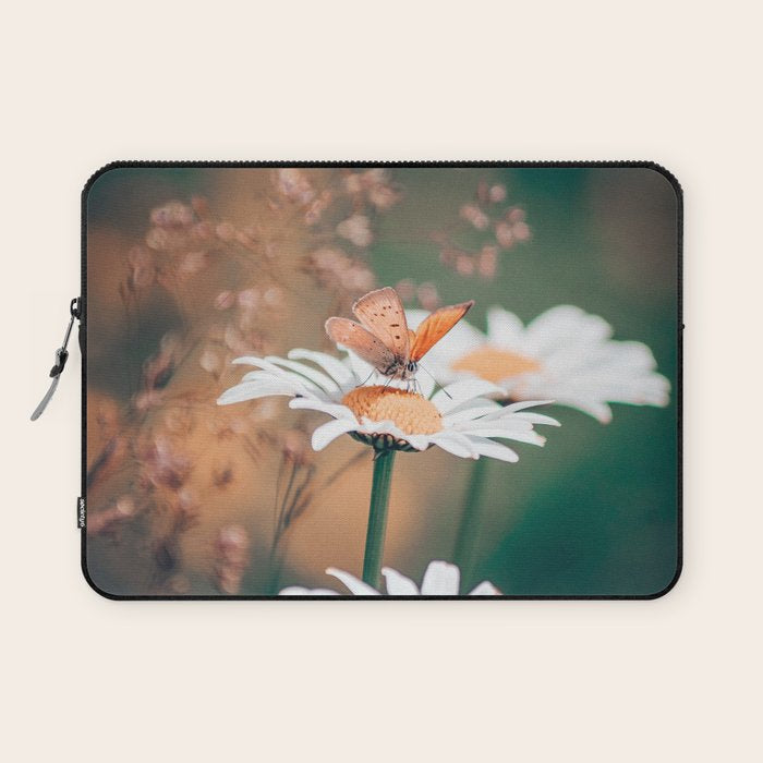 Butterfly on a daisy flower - summer nights Laptop Sleeve Gallery Image 1
