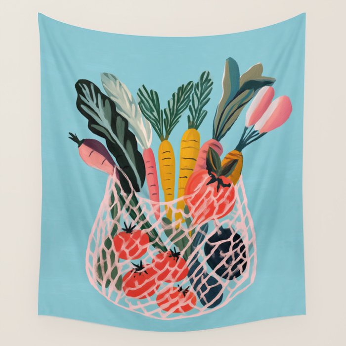 Market Morning Wall Tapestry Gallery Image 1