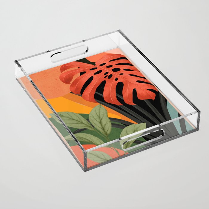 Abstract Art Tropical Leaves 109 Acrylic Tray Gallery Image 1