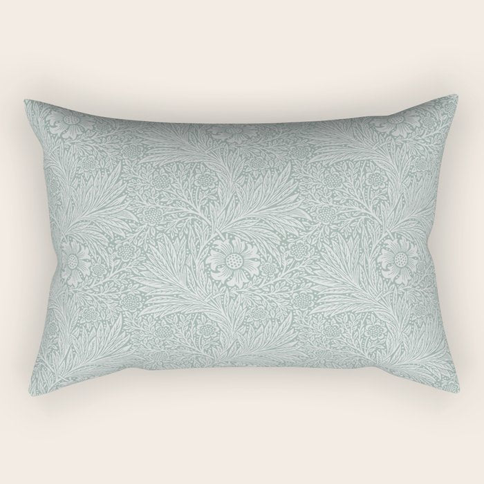 William Morris Marigold Dove Blue Rectangular Pillow Gallery Image 1