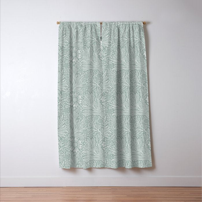 William Morris Marigold Dove Blue Window Curtain Gallery Image 3
