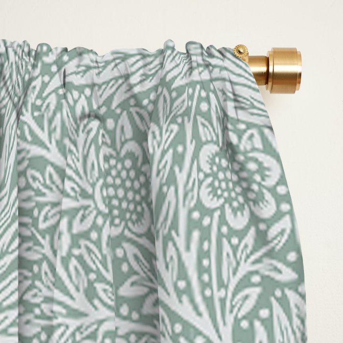 William Morris Marigold Dove Blue Window Curtain Gallery Image 2
