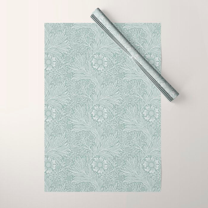 William Morris Marigold Dove Blue Wrapping Paper Gallery Image 1