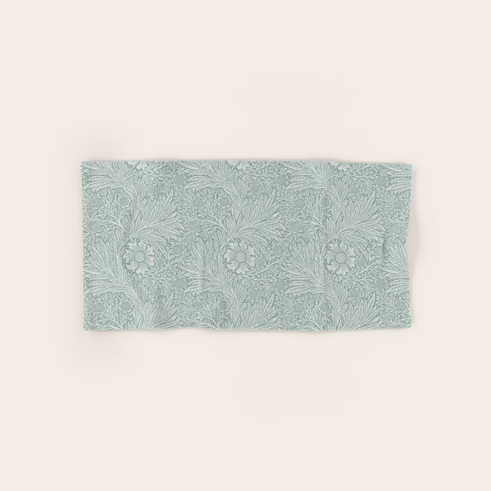 William Morris Marigold Dove Blue Bath Towel Gallery Image 1