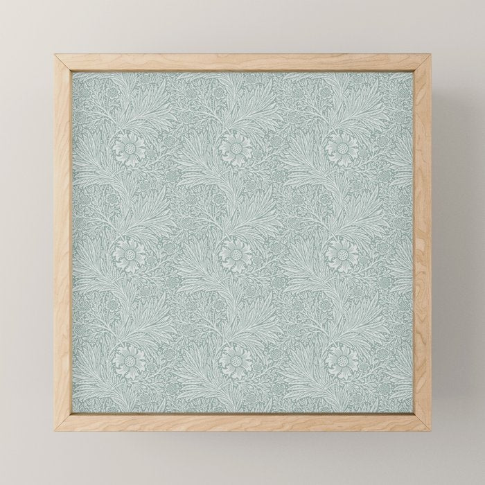 William Morris Marigold Dove Blue Mini Art Print Gallery Image 1