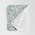 William Morris Marigold Dove Blue Throw Blanket Gallery Image 3