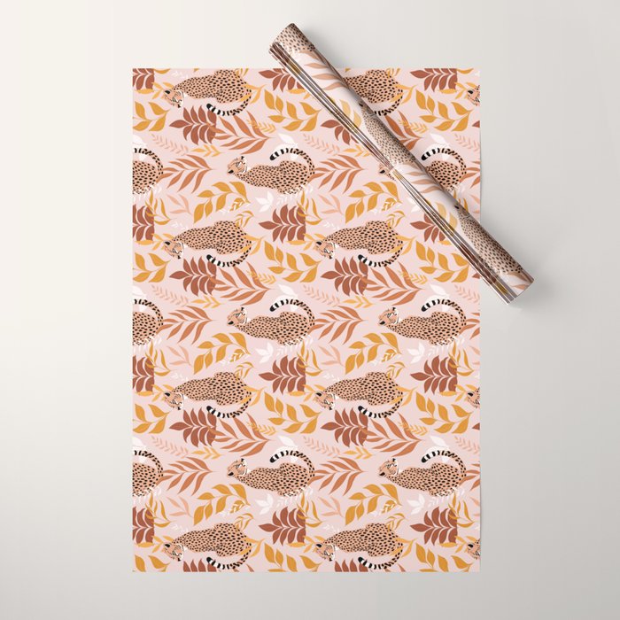 Summer Cheetah Pattern I - Terracotta  Wrapping Paper Gallery Image 1
