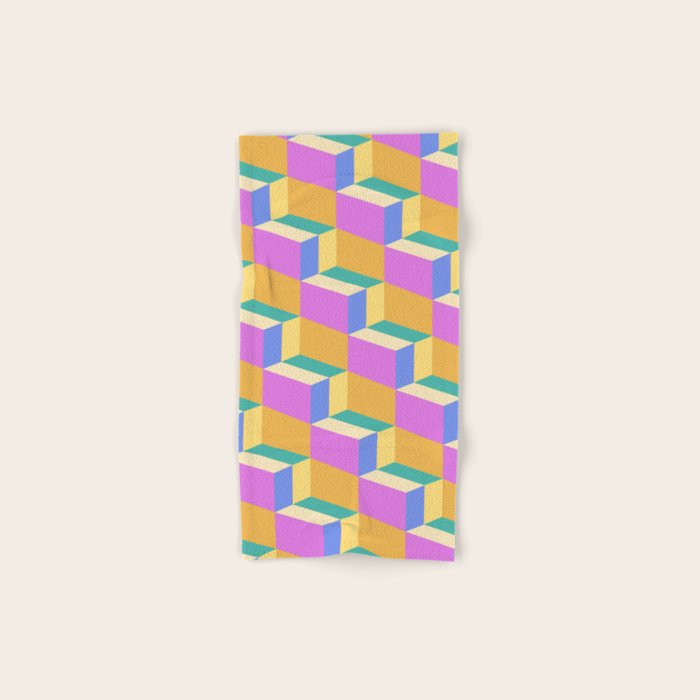 Cuboid Geometric Abstract Shapes Pattern XXVIII Bath Towel Gallery Image 1