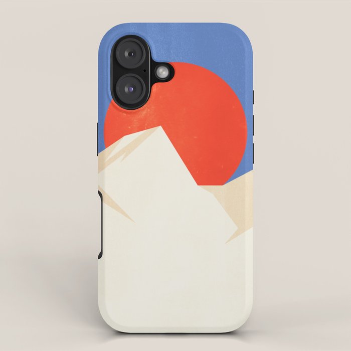 The Japanese Sun | Vintage Minimal Mount Fuji Landscape iPhone Case Gallery Image 1