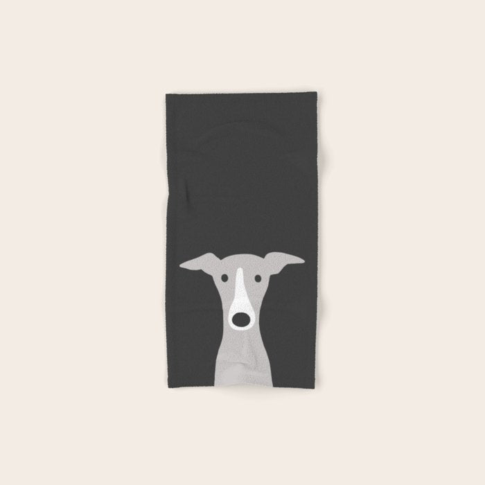 Cute Greyhound, Italian Greyhound or Whippet Cartoon Dog Bath Towel Gallery Image 1