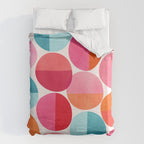Mid Century Pink and Orange Dots Duvet Cover Gallery Image 6