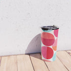 Mid Century Pink and Orange Dots Travel Mug Gallery Image 4