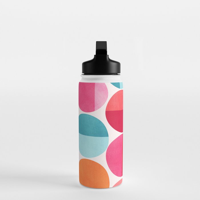 Mid Century Pink and Orange Dots Water Bottle Gallery Image 3