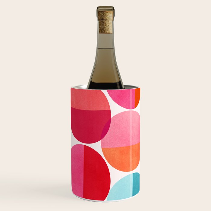 Mid Century Pink and Orange Dots Wine Chiller Gallery Image 1