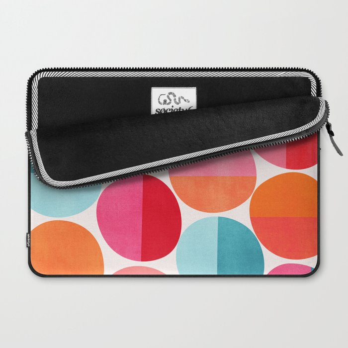 Mid Century Pink and Orange Dots Laptop Sleeve Gallery Image 2