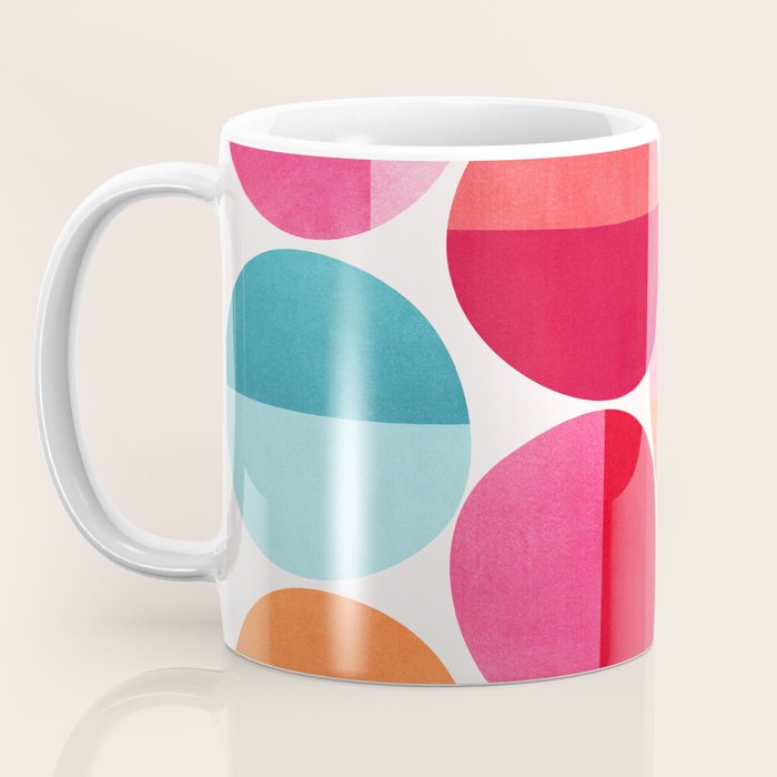 Mid Century Pink and Orange Dots Coffee Mug Gallery Image 3