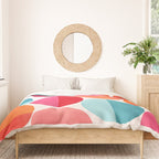 Mid Century Pink and Orange Dots Duvet Cover Gallery Image 3