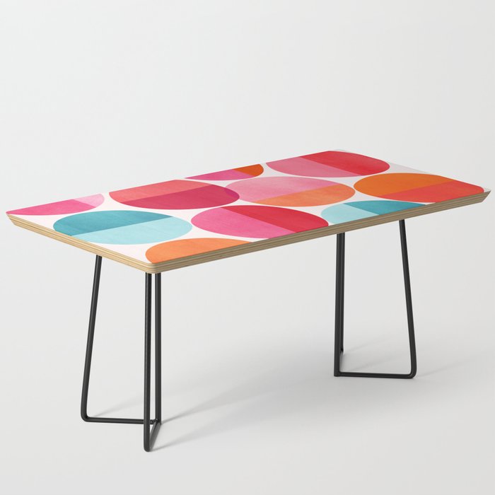 Mid Century Pink and Orange Dots Coffee Table Gallery Image 1