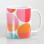Mid Century Pink and Orange Dots Coffee Mug Gallery Image 1