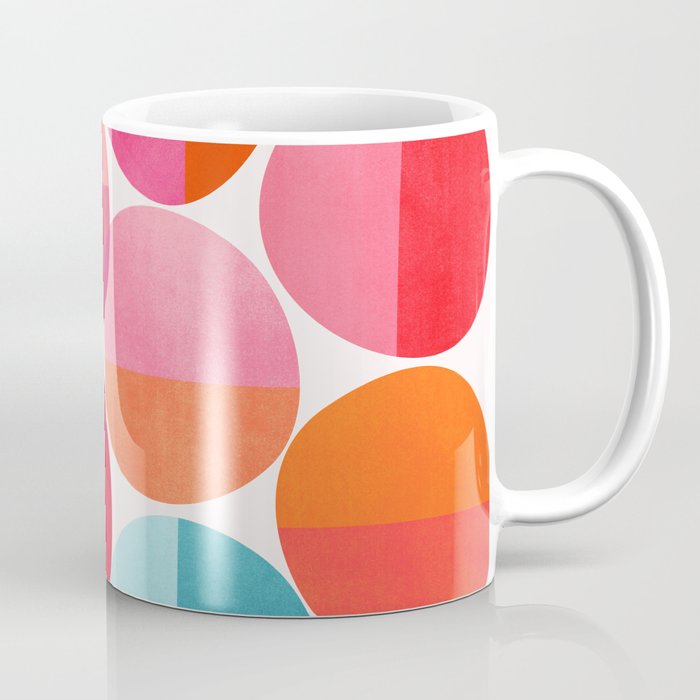 Mid Century Pink and Orange Dots Coffee Mug Gallery Image 1