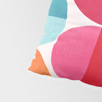 Mid Century Pink and Orange Dots Pillow Sham Gallery Image 4