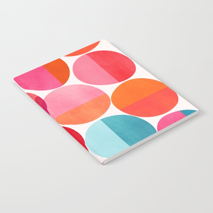 Mid Century Pink and Orange Dots Notebook