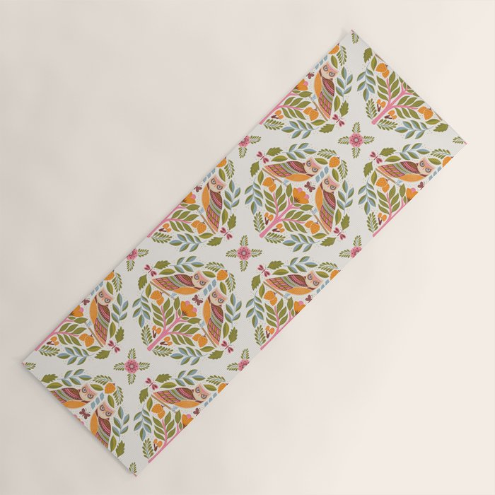 Woodland Owls - Multi-colored Yoga Mat Gallery Image 1
