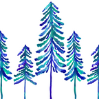 Pine Trees - Navy & Turquoise Palette Coffee Mug Gallery Image 2