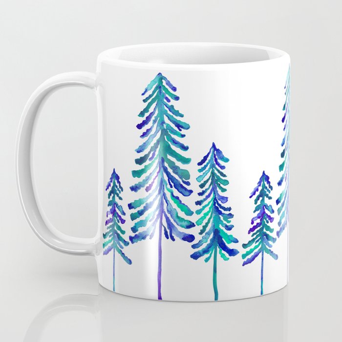 Pine Trees - Navy & Turquoise Palette Coffee Mug Gallery Image 3