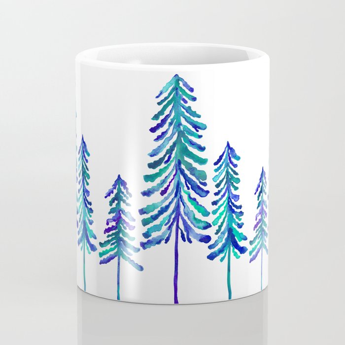 Pine Trees - Navy & Turquoise Palette Coffee Mug Gallery Image 4