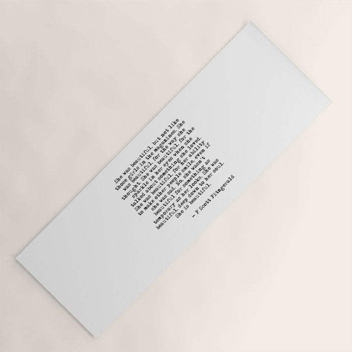 She was beautiful - Fitzgerald quote Yoga Mat Gallery Image 1