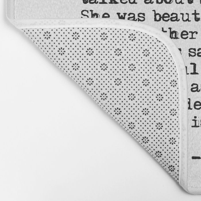 She was beautiful - Fitzgerald quote Bath Mat Gallery Image 2