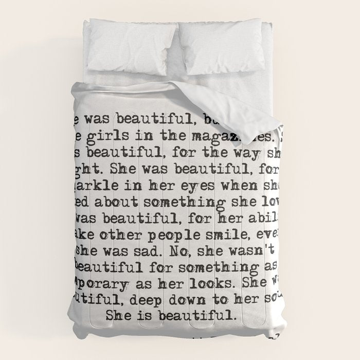 She was beautiful - Fitzgerald quote Comforter Gallery Image 1