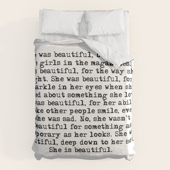 She was beautiful - Fitzgerald quote Duvet Cover Gallery Image 6