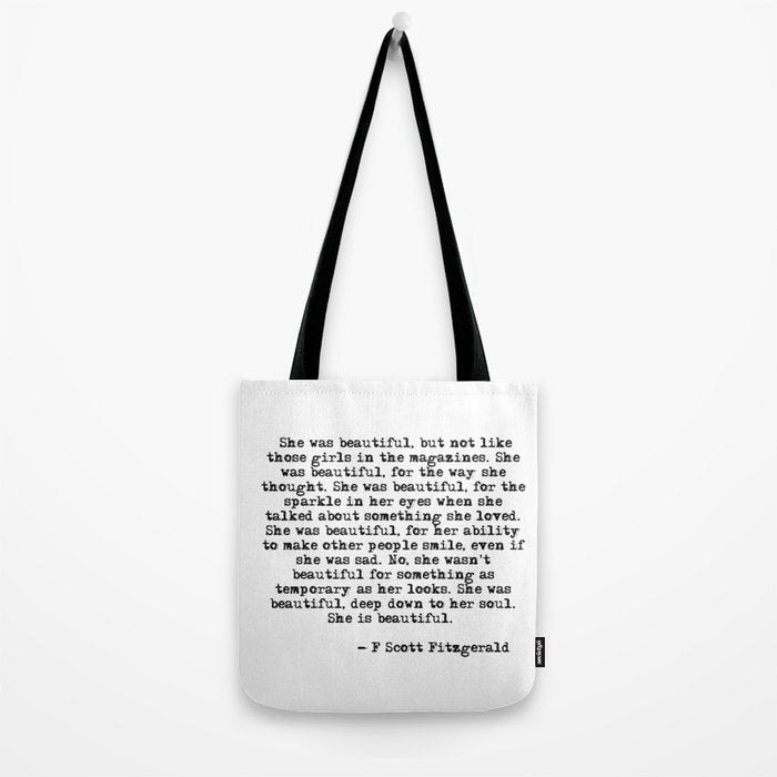 She was beautiful - Fitzgerald quote Tote Bag Gallery Image 2