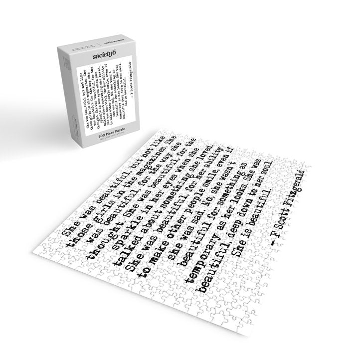 She was beautiful - Fitzgerald quote Jigsaw Puzzle Gallery Image 2