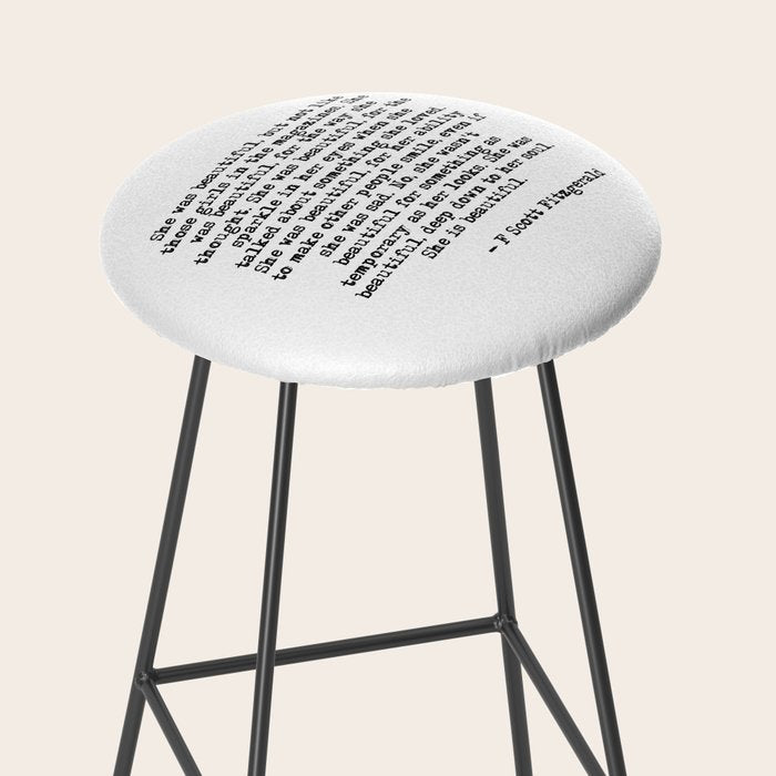 She was beautiful - Fitzgerald quote Stool Gallery Image 2
