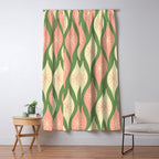 Mid Century Modern Atomic Christmas Abstract Ornaments Blush Pink and Vintage Green Pattern Window Curtain Gallery Image 5