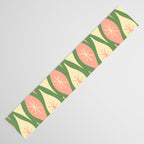 Mid Century Modern Atomic Christmas Abstract Ornaments Blush Pink and Vintage Green Pattern Table Runner Gallery Image 3
