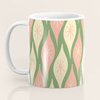 Mid Century Modern Atomic Christmas Abstract Ornaments Blush Pink and Vintage Green Pattern Coffee Mug Gallery Image 3