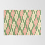Mid Century Modern Atomic Christmas Abstract Ornaments Blush Pink and Vintage Green Pattern Rug Gallery Image 2