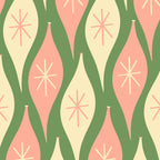 Mid Century Modern Atomic Christmas Abstract Ornaments Blush Pink and Vintage Green Pattern Coffee Mug Gallery Image 2